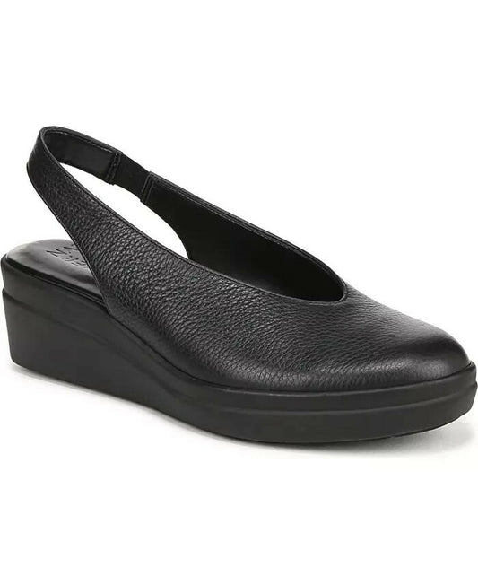 Naturalizer Womens Sutton Slingback Leather Wedges Black 8.5 New $130