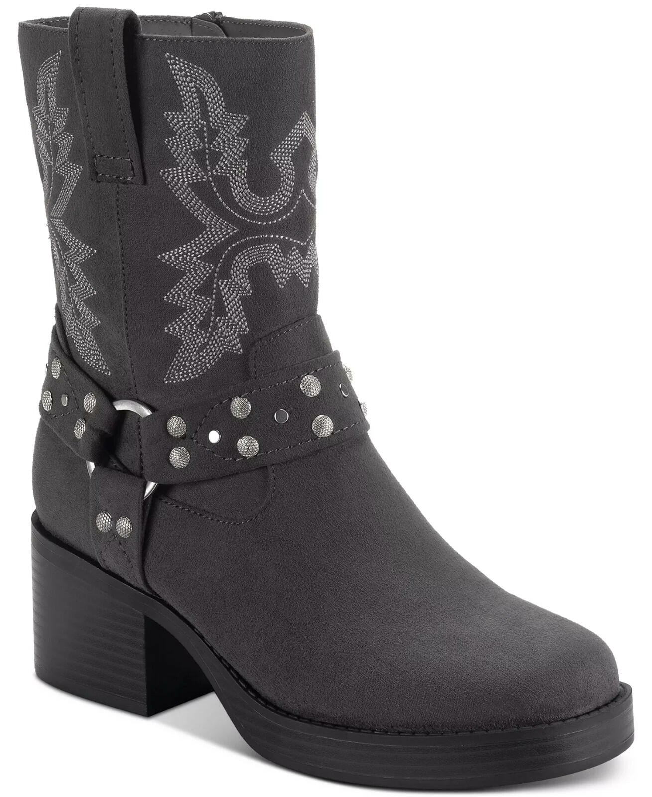 Sun + Stone Womens Norahh Moto Booties Charcoal Sz 6.5 MSRP $129