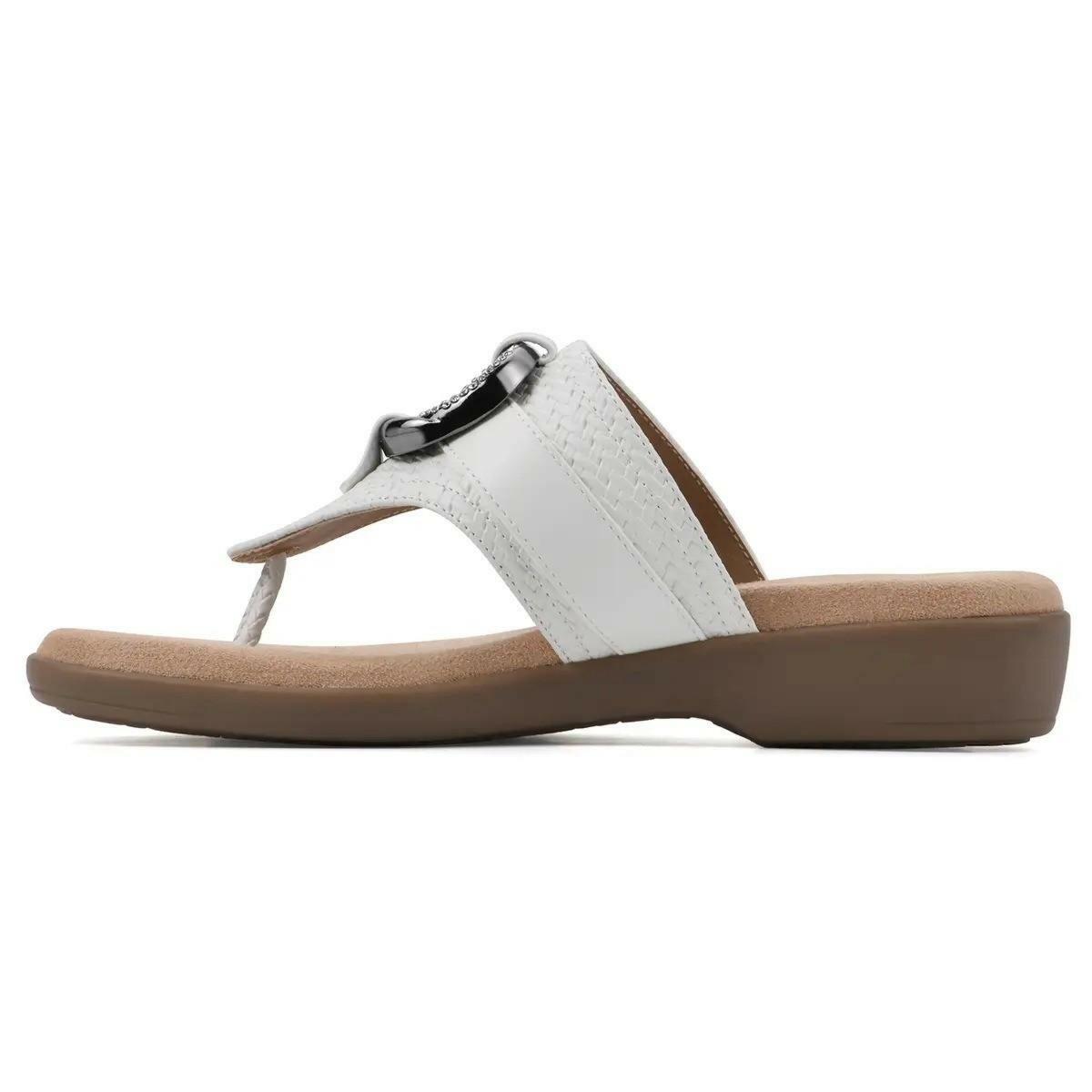 Cliffs by White Mountain Benedict Sandals Women’s Thong Shoes White 7.5 MSRP $70
