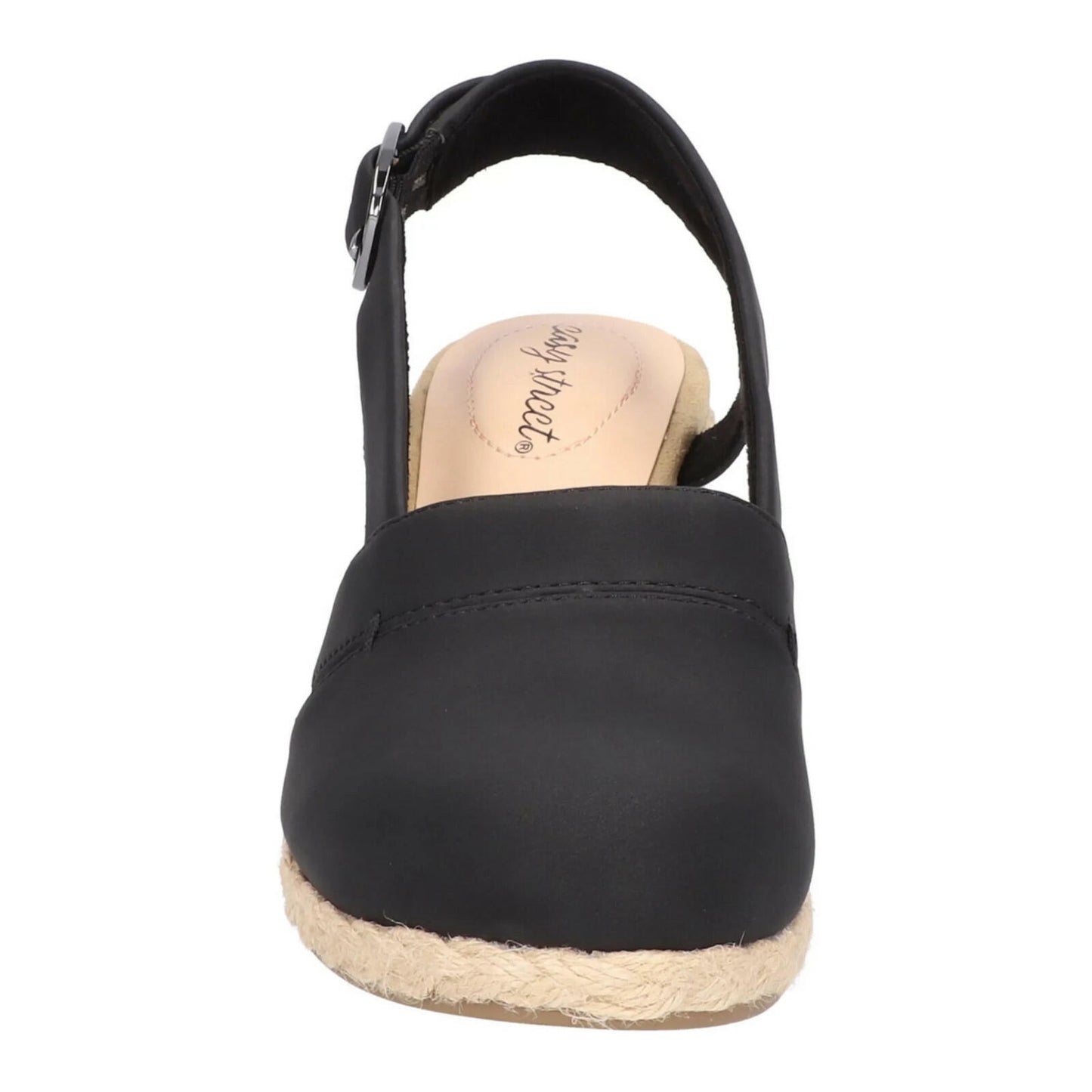 Easy Street Womens Stargaze Espadrille Wedge Sandals Black 6 MSRP $69