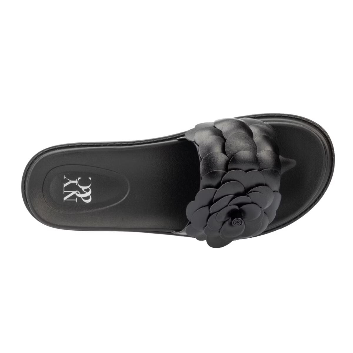 NY&C Womens Camilia Platform Slide Sandals Black Size 8.5 New $69