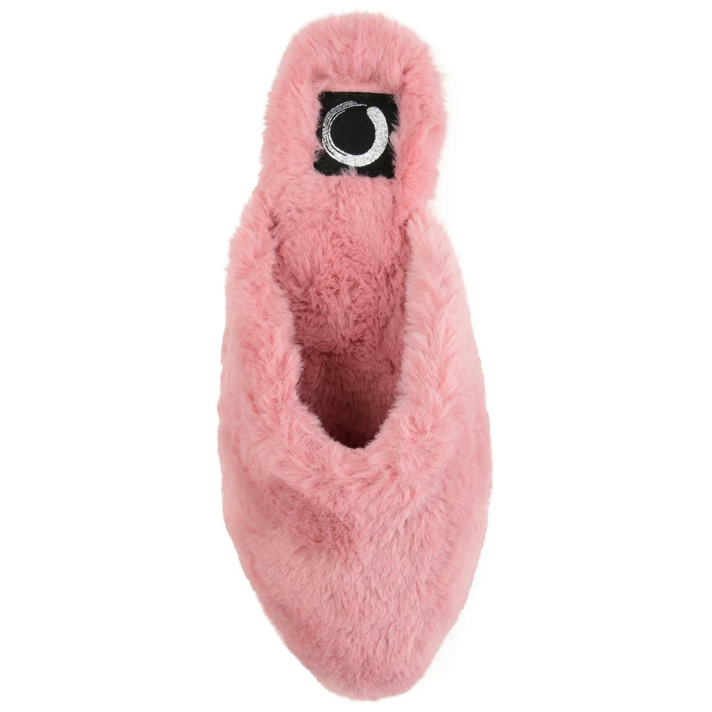 Journee Collection Womens Sundown Plush Fur Slippers Pink Mule 10 MSRP $50