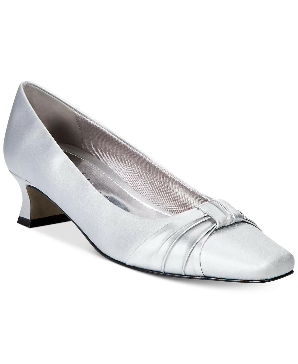 Easy Street Womens Waive Pumps Silver Bow Detail Square Toe 7 MSRP $55