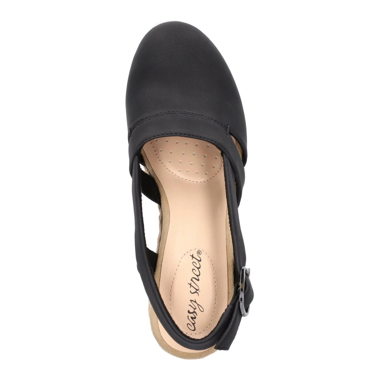 Easy Street Womens Stargaze Espadrille Wedge Sandals Black 6 MSRP $69
