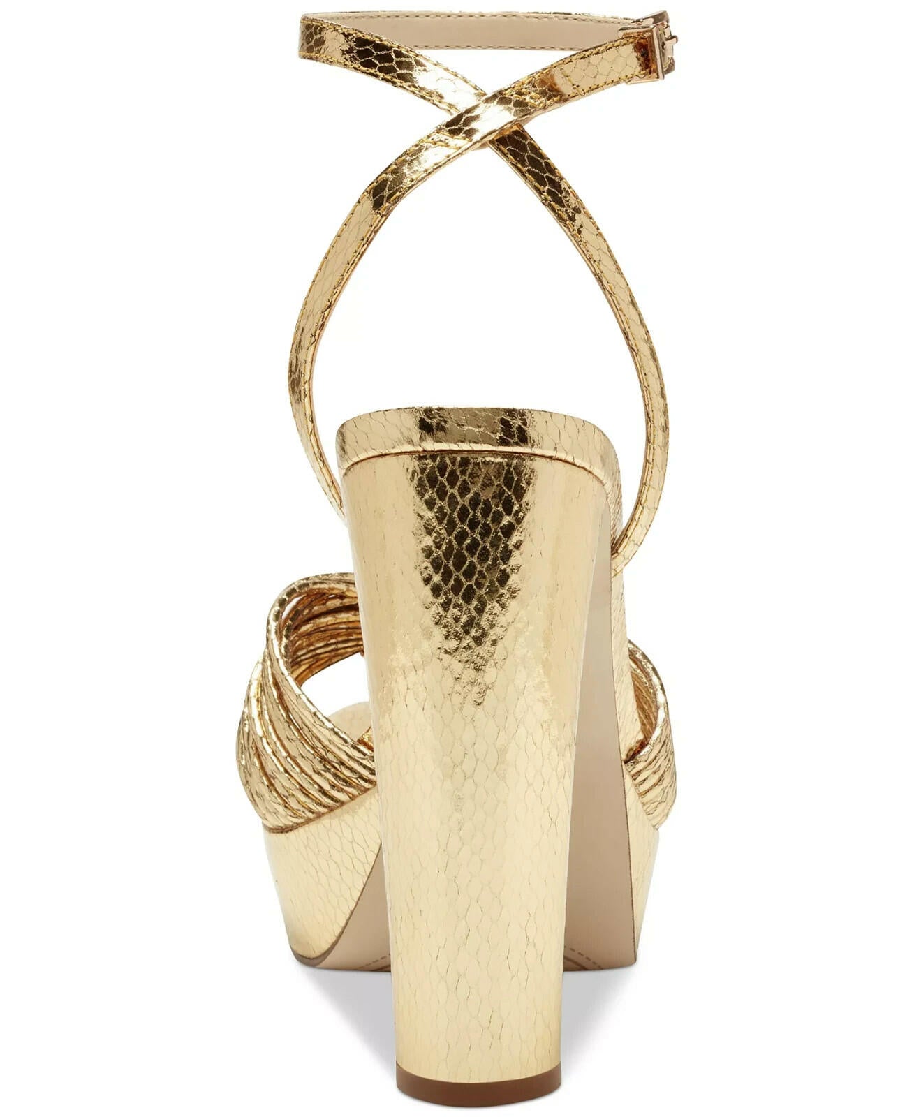 Jessica Simpson Womens Immie Platform Block Heel Sandals Gold 6.5 $99