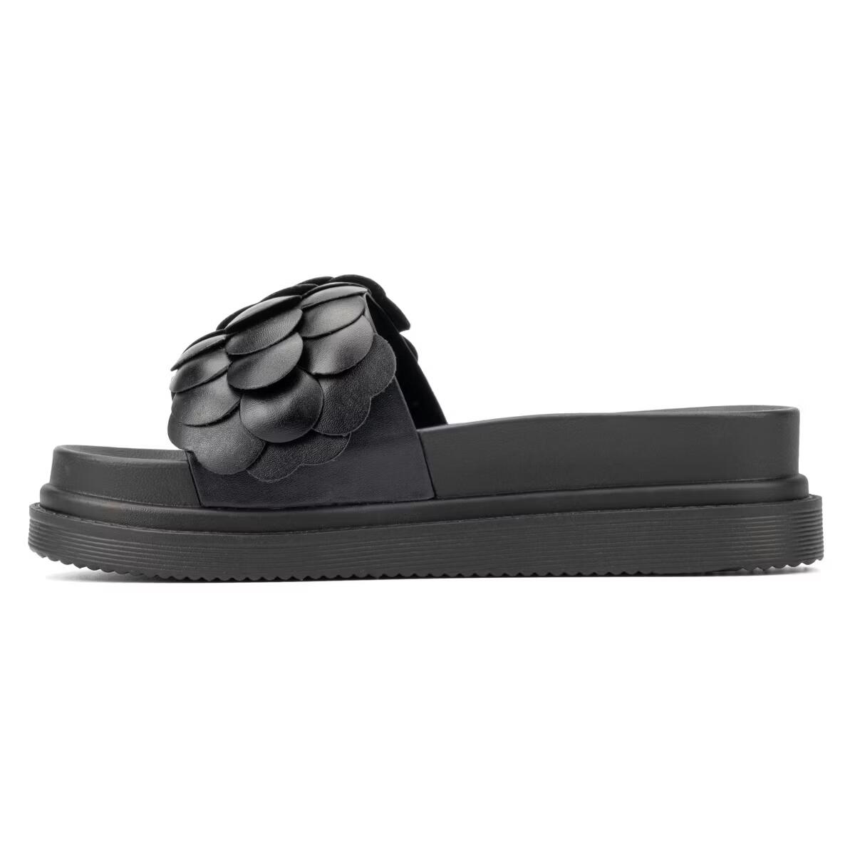 NY&C Womens Camilia Platform Slide Sandals Black Size 8.5 New $69