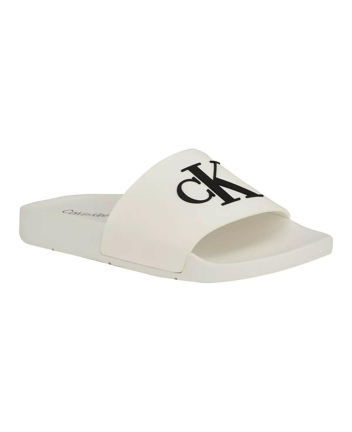 Calvin Klein Arin Logo Slide Sandals White Women’s Size 8M Slip-On MSRP $45
