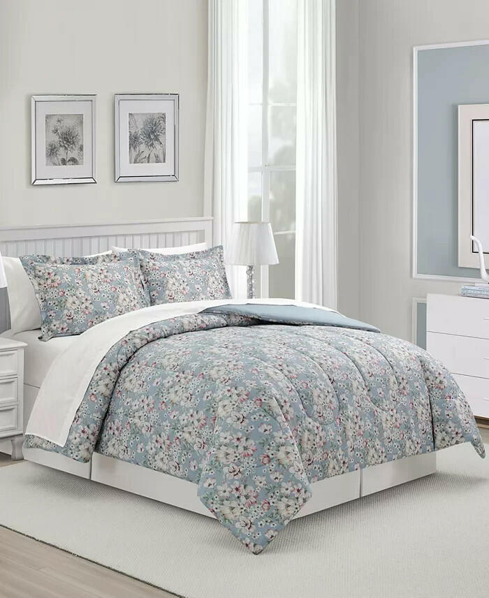 Sunham Maggie Floral 8 Piece Comforter Set Twin XL Pink Green $100 MSRP