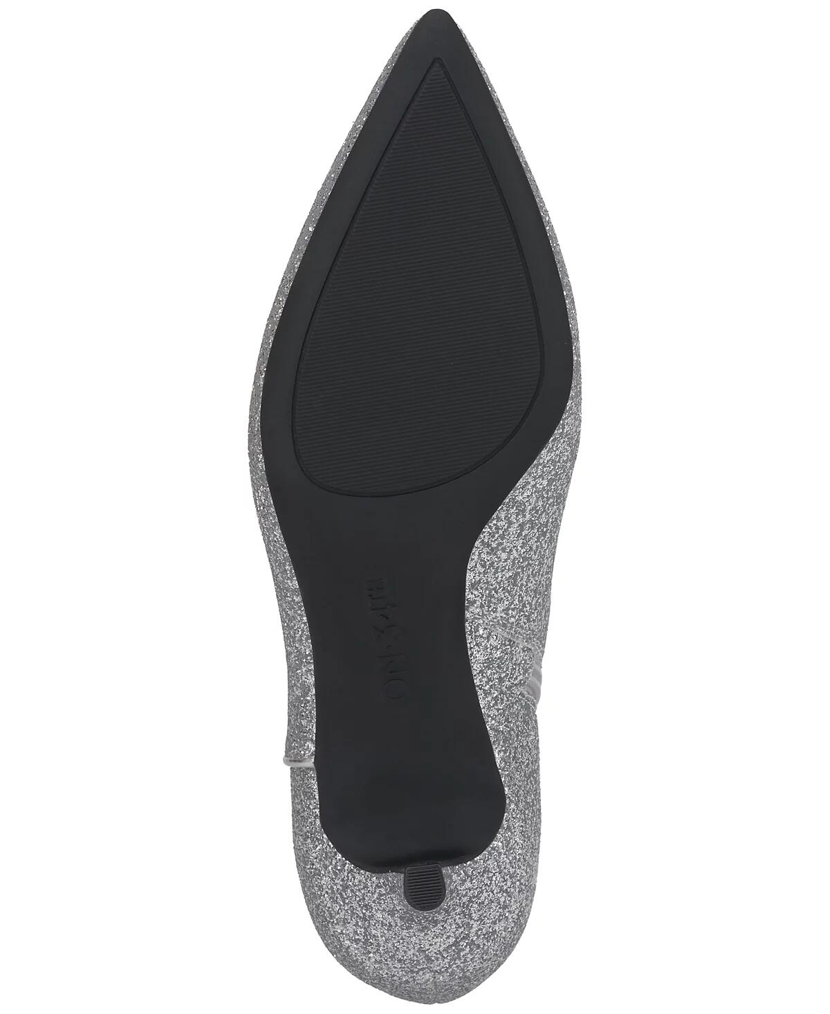 On 34th Aatira Tulip Booties Silver Glitter Ankle Boots 7 M SILVER MSRP $99