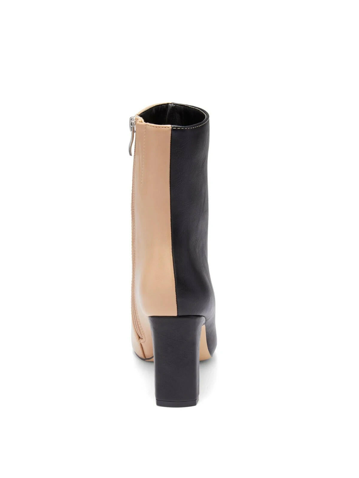 NY&C Mila Colorblock Block Heel Boots 9 Black Beige MSRP $119