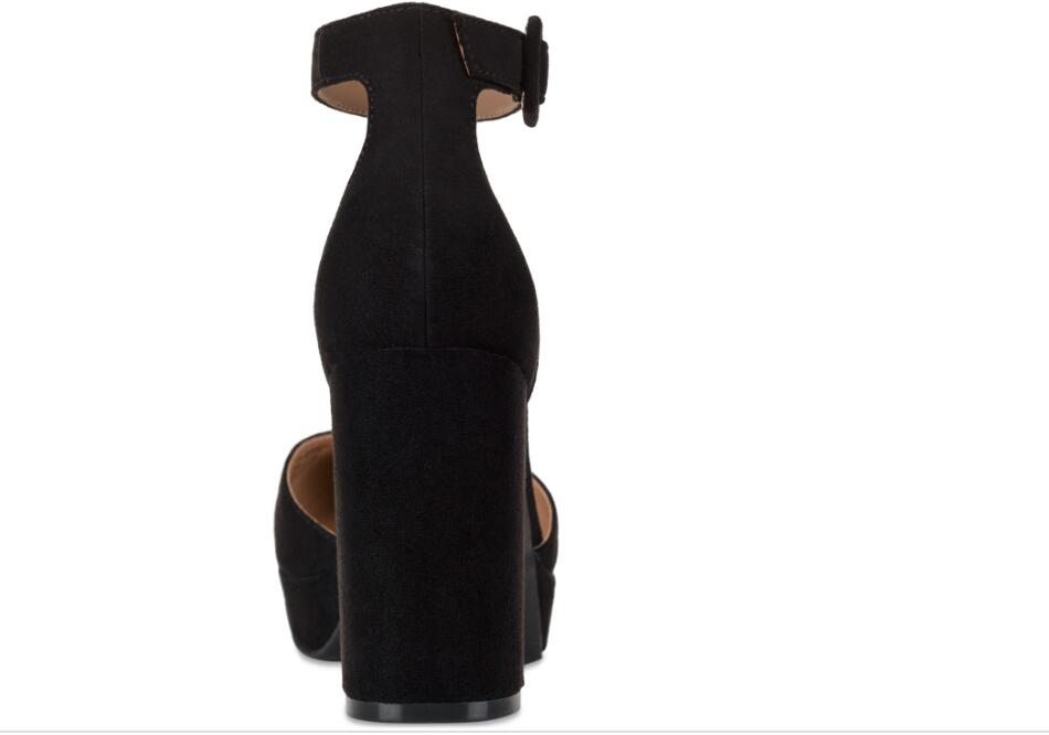Sun + Stone Birdey Block Heel Platform Pumps Black 10.5 Buckle $89