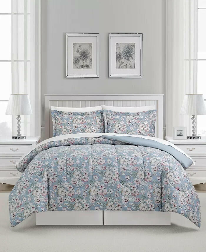Sunham Maggie Floral 8 Piece Comforter Set Twin XL Pink Green $100 MSRP