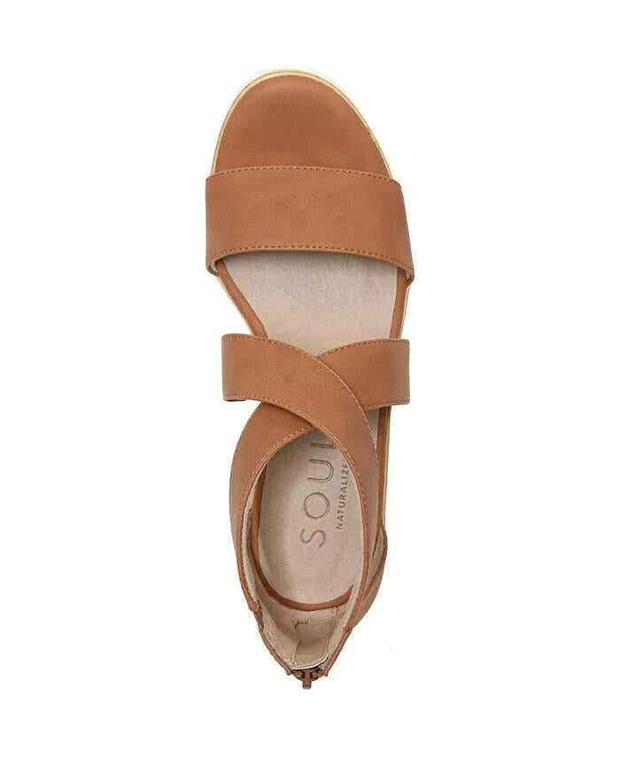 Soul Naturalizer Goodtimes Wedge Sandals Brown Toffee Sz 7.5 MSRP $120