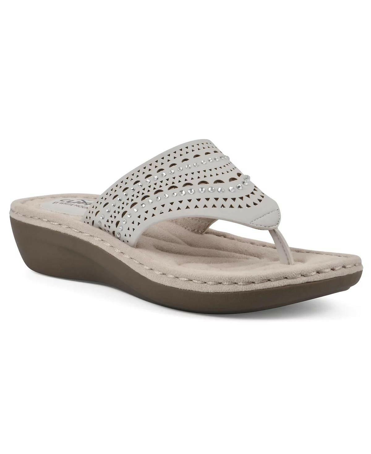 Cliffs by White Mountain Comate Wedge Sandals – Women’s White 9.5 Wide