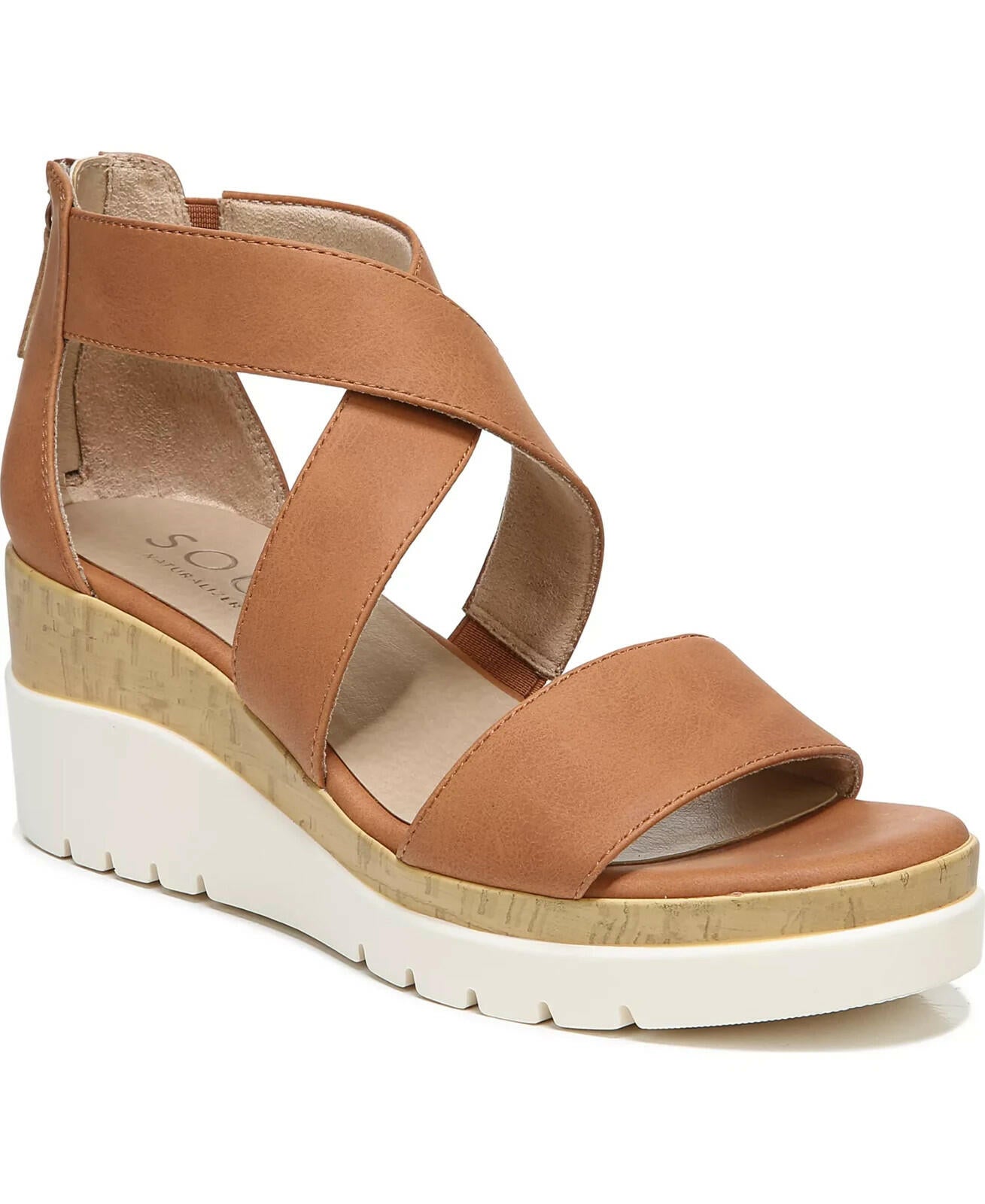 Soul Naturalizer Goodtimes Wedge Sandals Brown Toffee Sz 7.5 MSRP $120