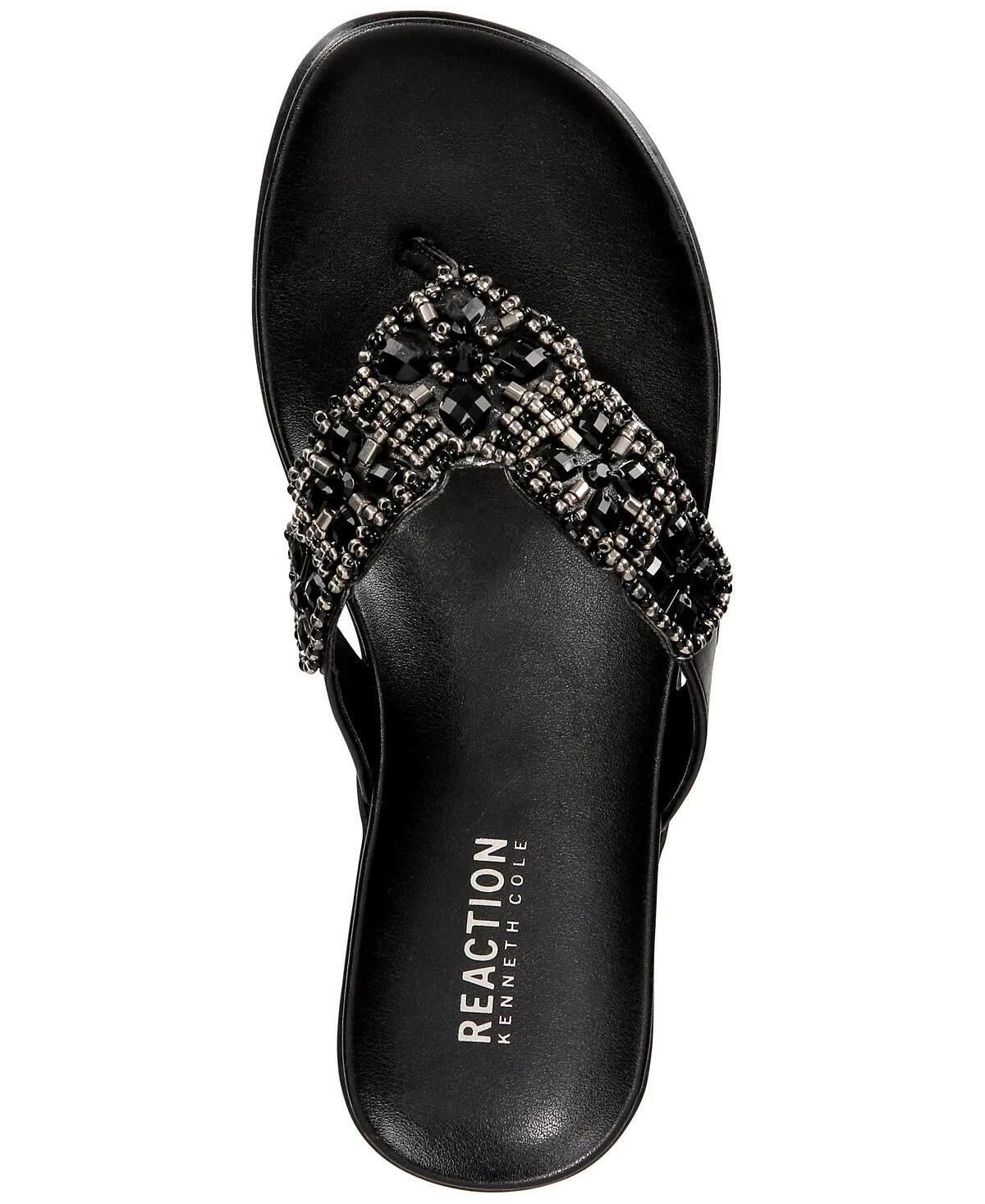 Kenneth Cole Reaction Women's Glamathon Rhinestone Sandals Black 5 MSRP $69