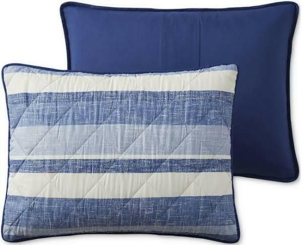 Seventh Studio Blue Stripe Pinsonic Quilt Set Twin Microfiber $50