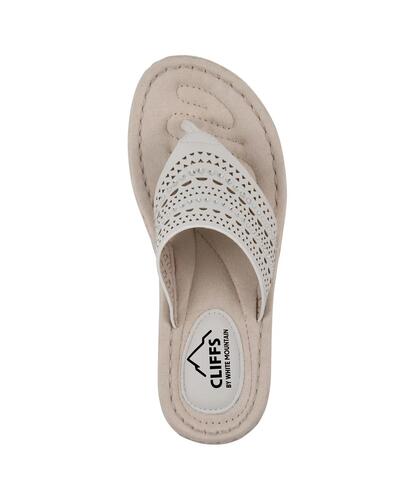 Cliffs by White Mountain Comate Wedge Sandals – Women’s White 9.5 Wide