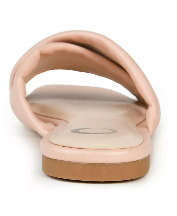 Journee Collection Carlotta Flat Slide Sandal Blush 11 New $69