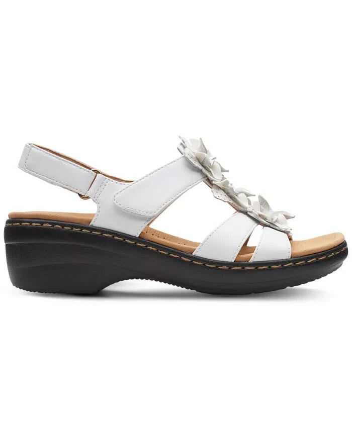 Clarks Merliah Sheryl Embellished Slingback Sandals 7.5W White MSRP $94