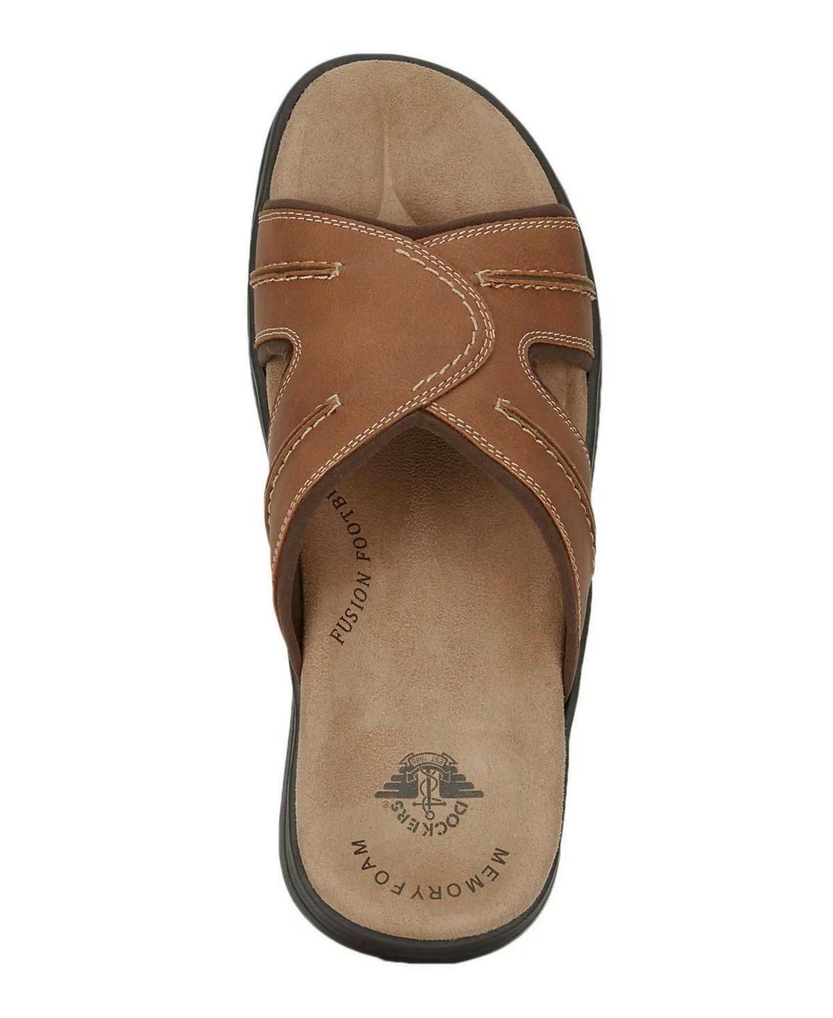 Dockers Sunland Slide Sandals Mens Size 10 Brown Casual Comfort Slip On