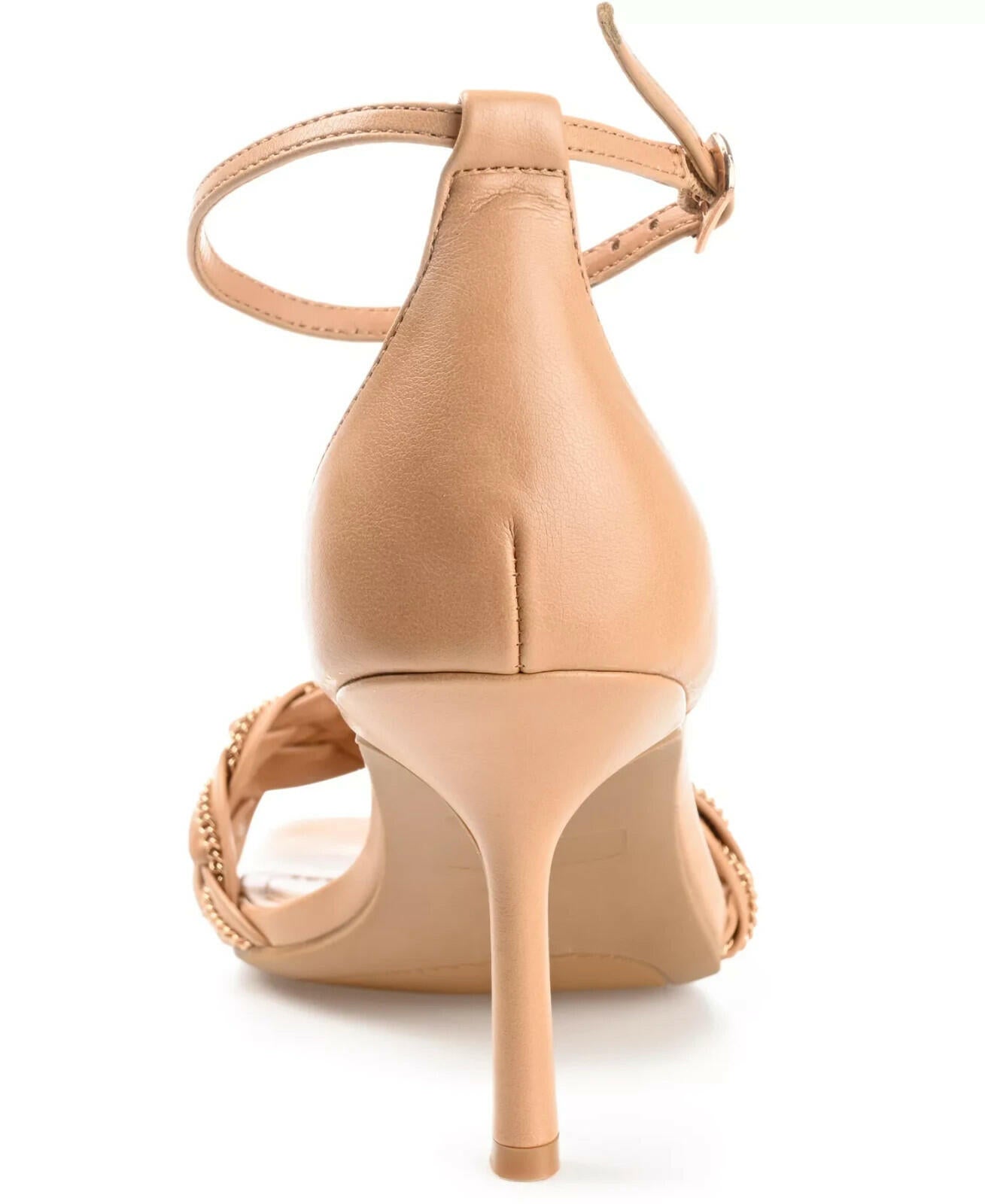 Journee Collection Mabella Braided Chain Sandal Mocha Tan 12 New $94