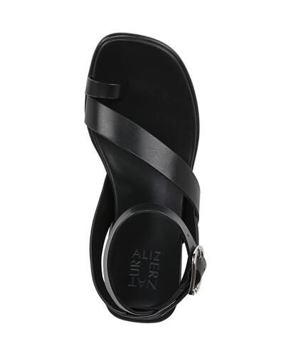 Easy Spirit Glenni Block Heel Sandals – Women’s Black Leather, Size 9.5