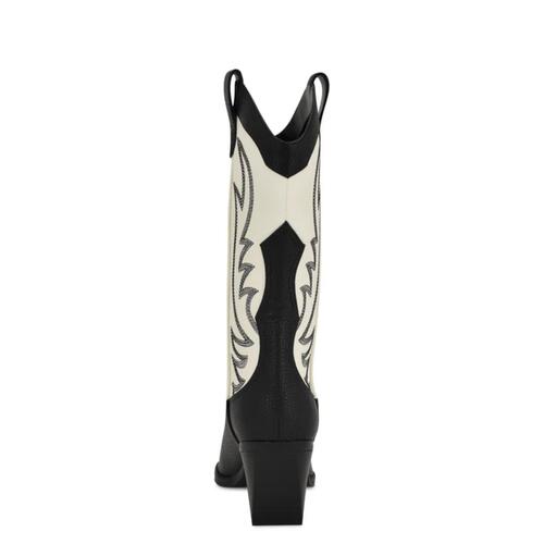 Nine West Keeks Pointed Toe Western Boots – Women’s White & Black  Size 6