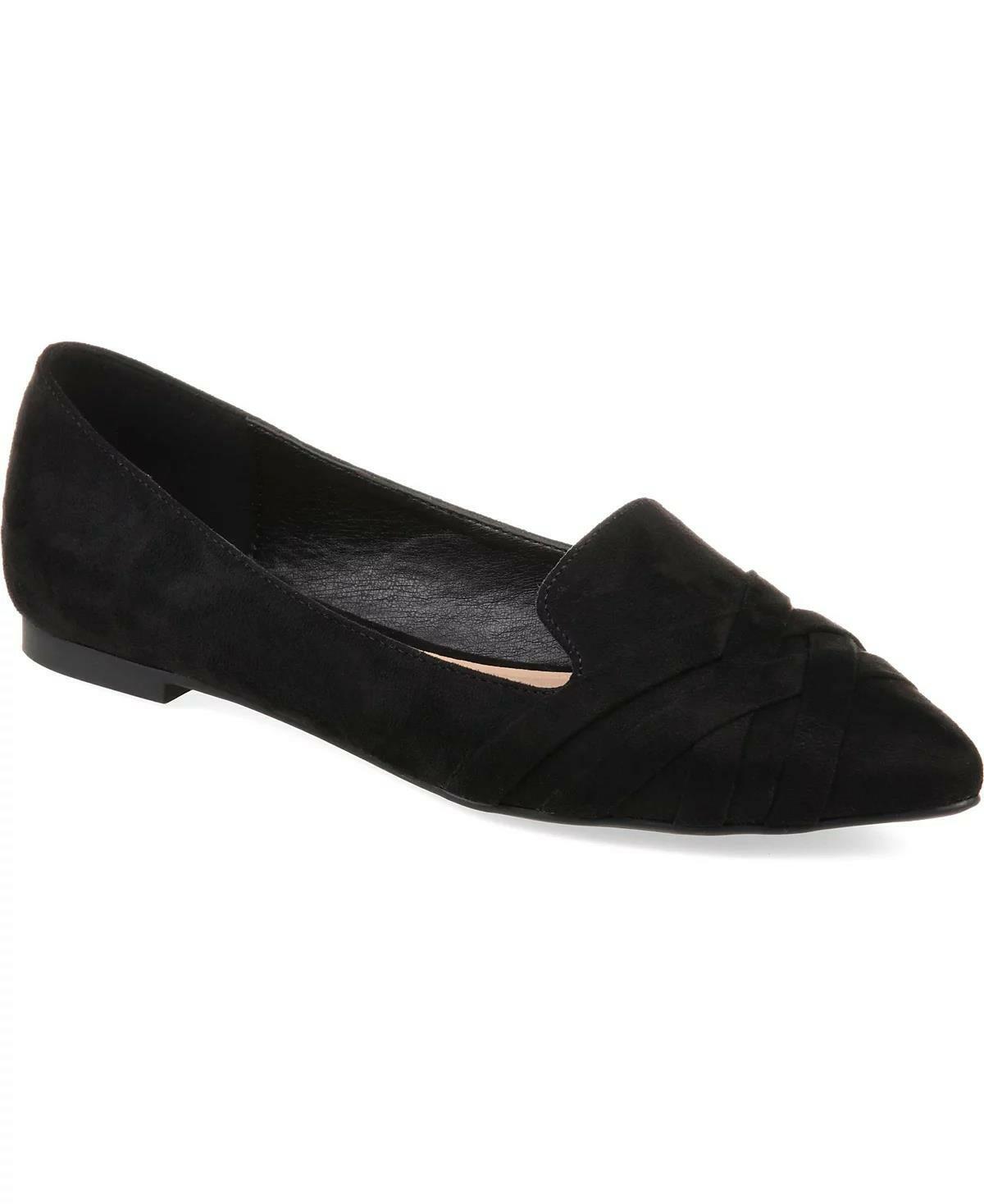 Journee Collection Audrey Flats – Women’s Black Faux Suede, Size 7