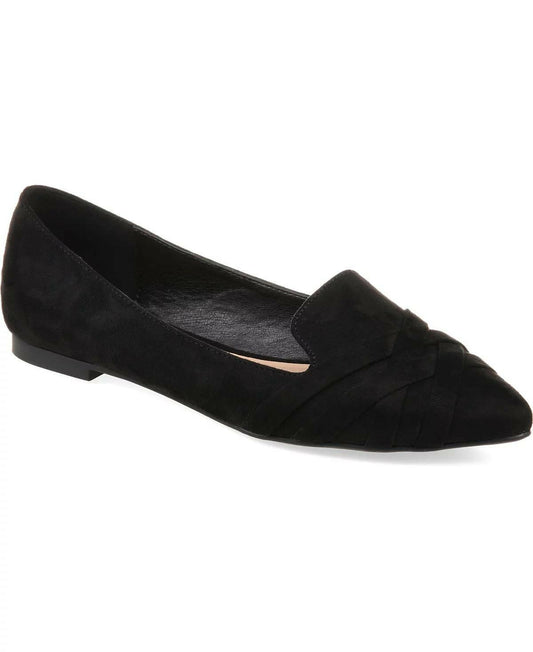 Journee Collection Audrey Flats Women’s Black Faux Suede, Size 7