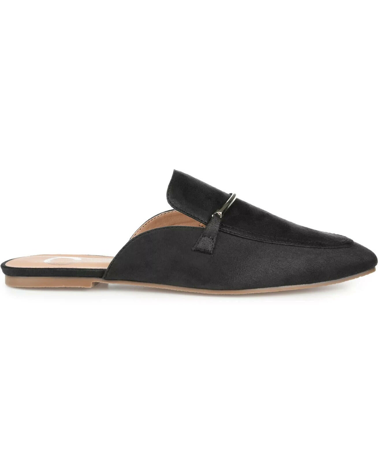 Journee Collection Womens Ameena Mule Flats Black Faux Leather 10 MSRP $60