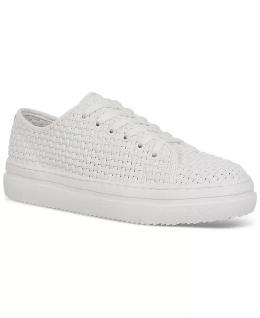 On 34th Lusille Woven Lace Up Sneakers White 12 Casual Comfort $89