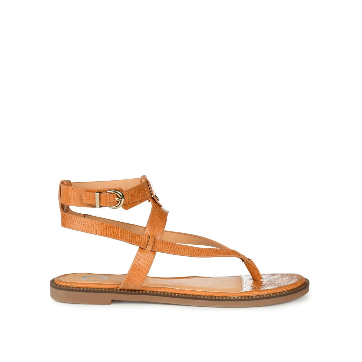 Journee Collection Womens Tangie Flat Wedge Sandals 10 Tan MSRP $69