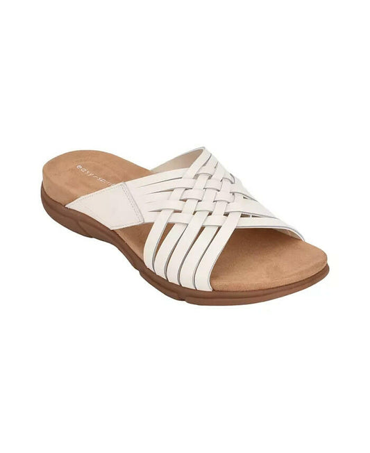 Easy Spirit Meadow Woven Slip On Sandal Ivory Cream MSRP $69