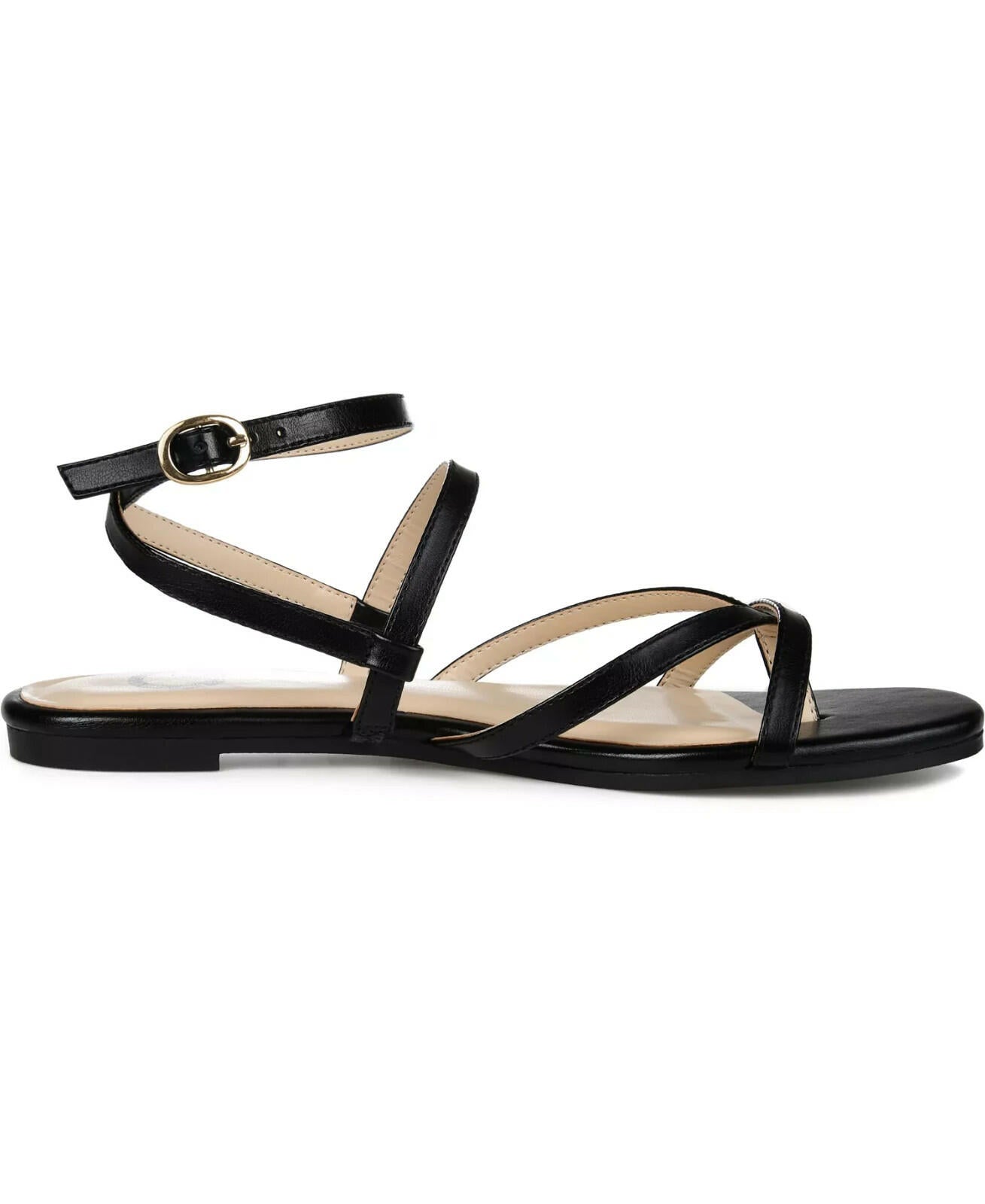 Journee Collection Serissa Flat Sandals Women’s Strappy Black 9.5 MSRP $79