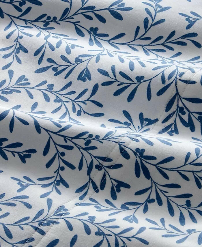 Charter Club 550TC 3-Pc Twin Cotton Sheet Set Botanical Blue MSRP $70