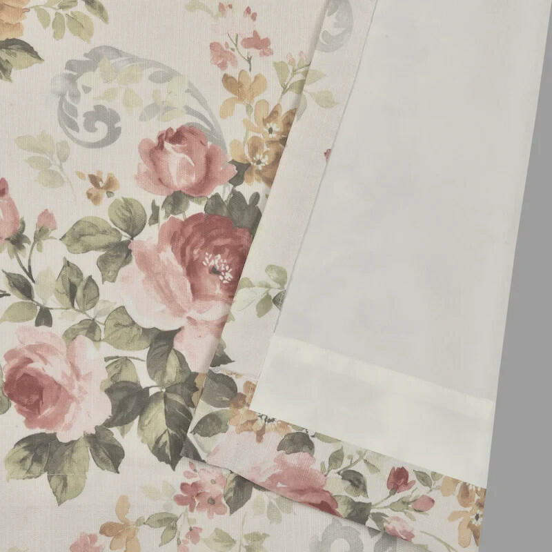 Royal Court Chablis Window Panel Pair Valance Rose Gold MSRP $170