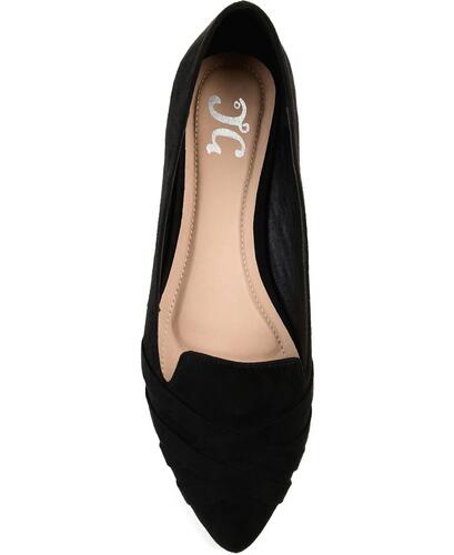 Journee Collection Audrey Flats – Women’s Black Faux Suede, Size 7