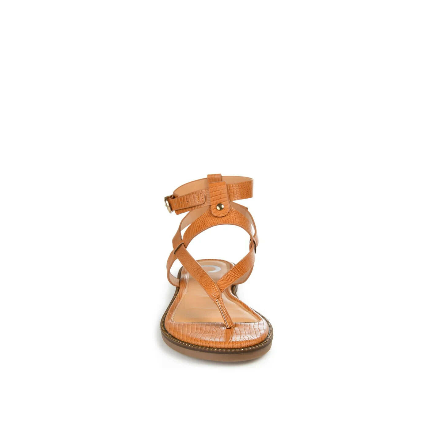 Journee Collection Womens Tangie Flat Wedge Sandals 10 Tan MSRP $69
