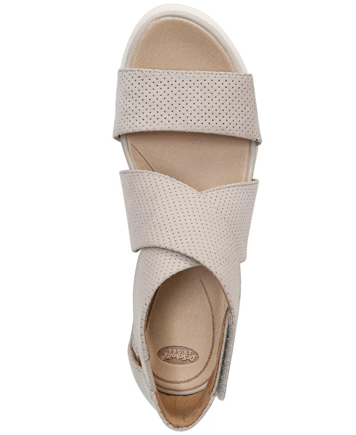Dr Scholls Womens Sheena Platform Wedge Sandals Gray Oyster 7.5M MSRP $69