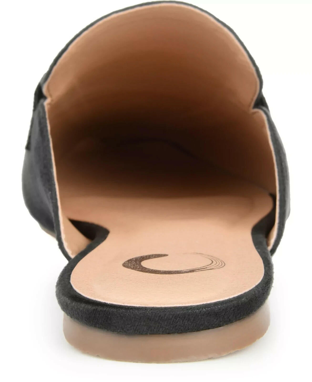Journee Collection Womens Ameena Mule Flats Black Faux Leather 10 MSRP $60