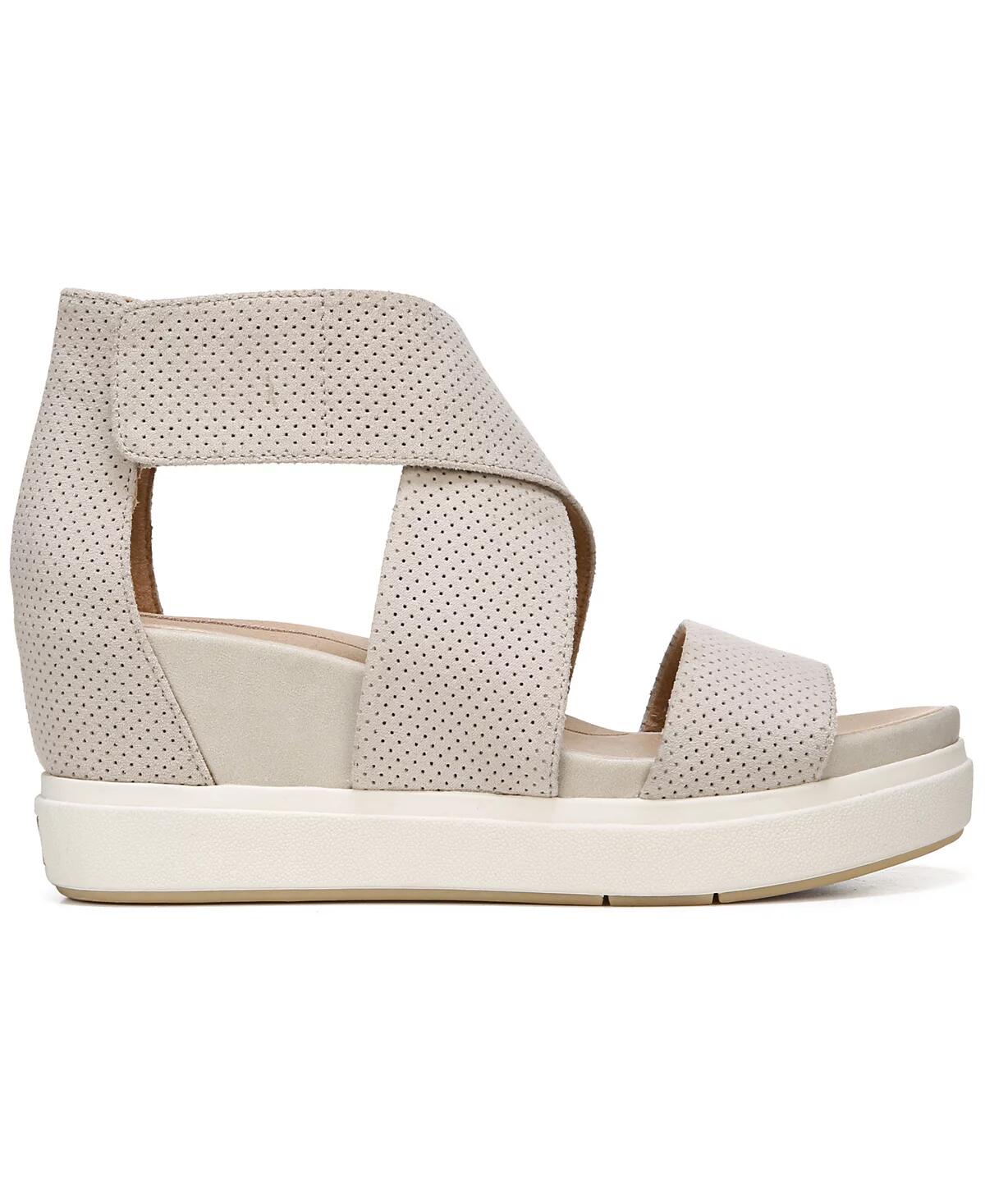 Dr Scholls Womens Sheena Platform Wedge Sandals Gray Oyster 7.5M MSRP $69