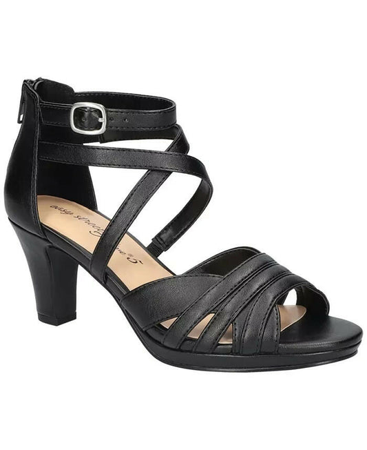 Easy Street Womens Crissa Dress Sandals Black 5.5 New $89
