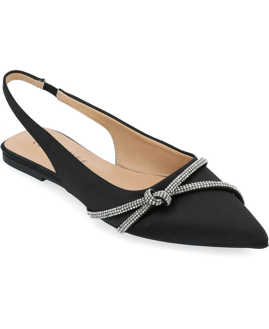 Journee Collection Rebbel Formal Slingback Flats in Satin 7 MSRP $75