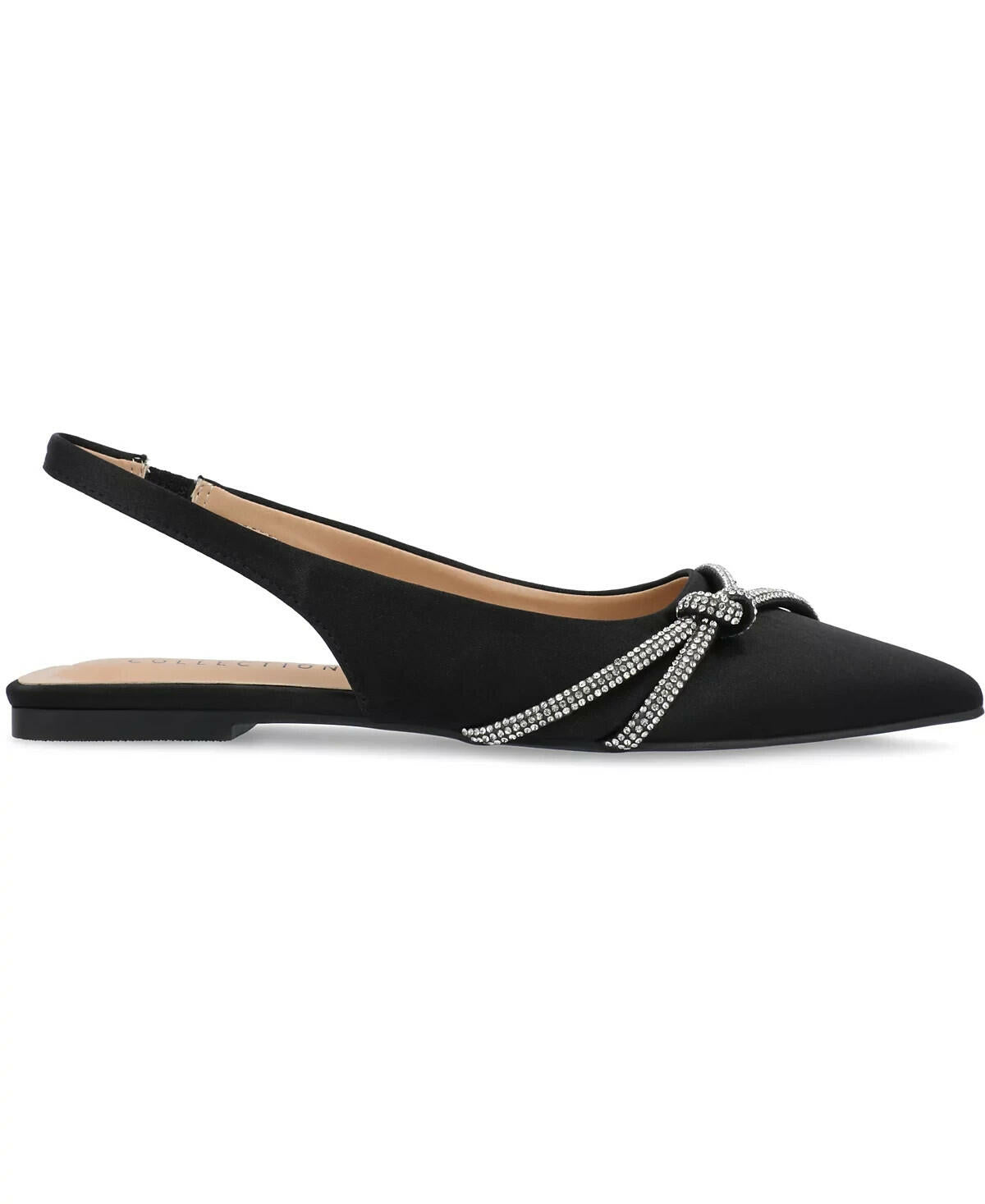 Journee Collection Rebbel Formal Slingback Flats in Satin 7 MSRP $75