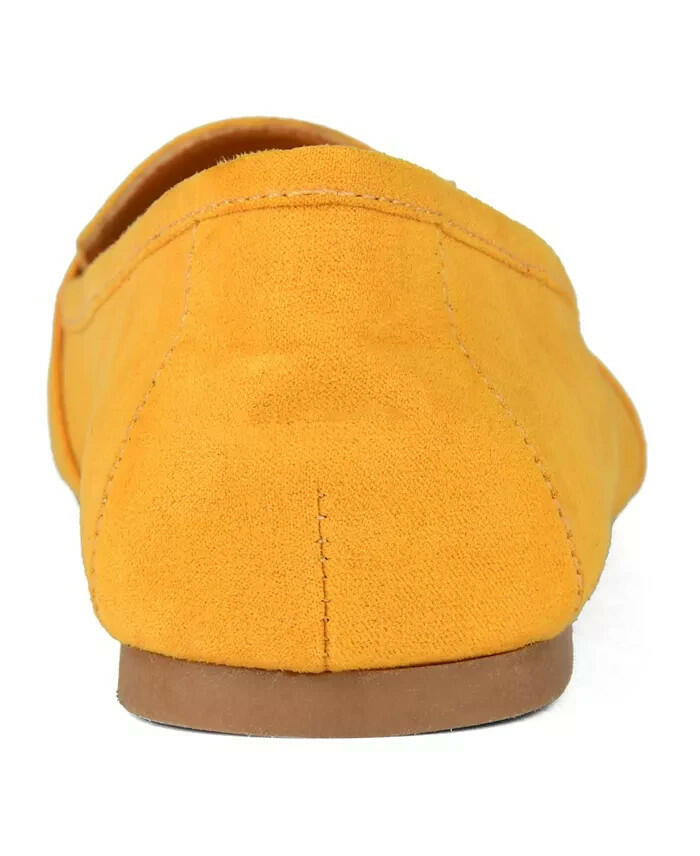 Journee Collection Marci Slip On Flat Mustard Yellow 7.5 Wide New $70