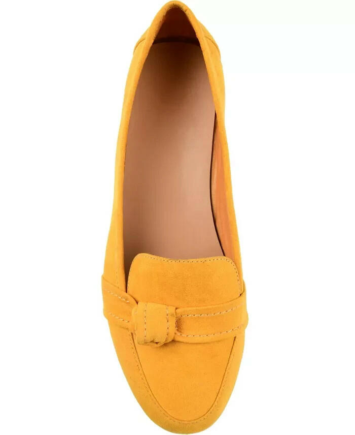 Journee Collection Marci Slip On Flat Mustard Yellow 7.5 Wide New $70