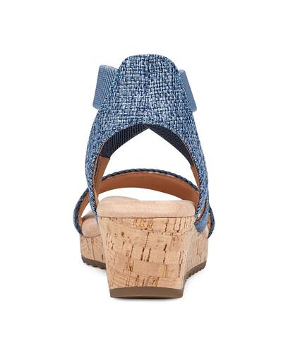 Easy Spirit Lorena Wedge Sandals – Women’s Blue Gold, Size 9.5