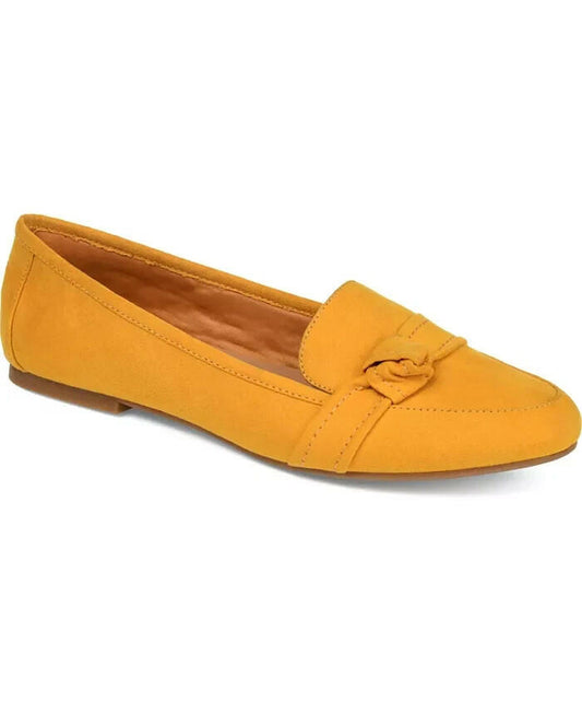 Journee Collection Marci Slip On Flat Mustard Yellow 7.5 Wide New $70