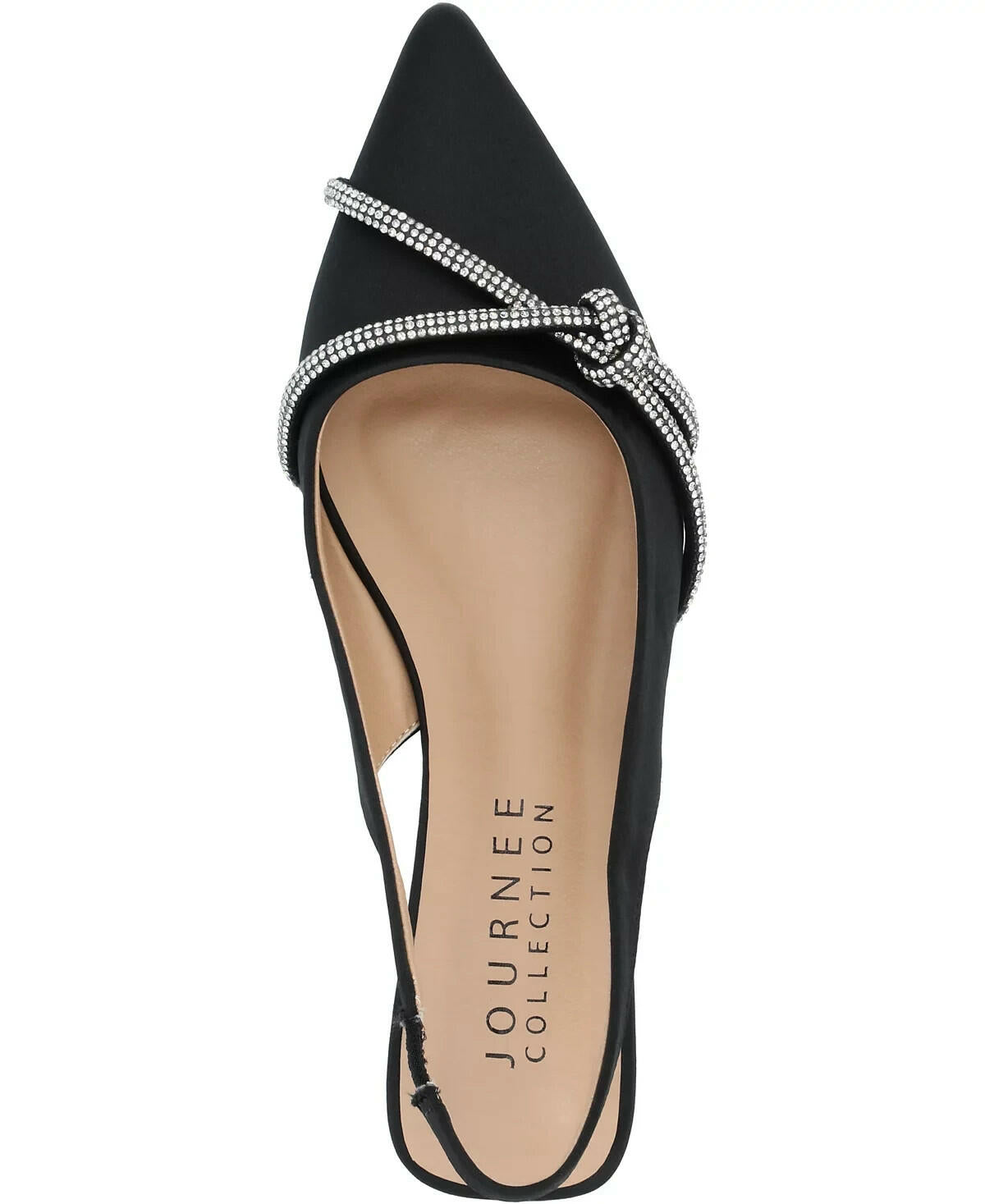 Journee Collection Rebbel Formal Slingback Flats in Satin 7 MSRP $75